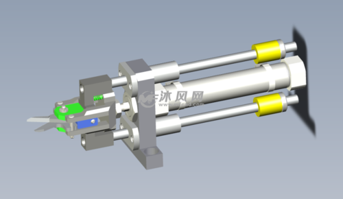 自动化气压缸推杆器弹簧机械剪刀装置 二维 - 液压及气动元件图纸